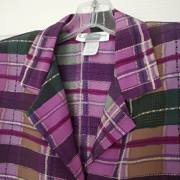 E.K. Designs Vintage Short Sleeve Print Top, NWOT - Picture 3 of 6